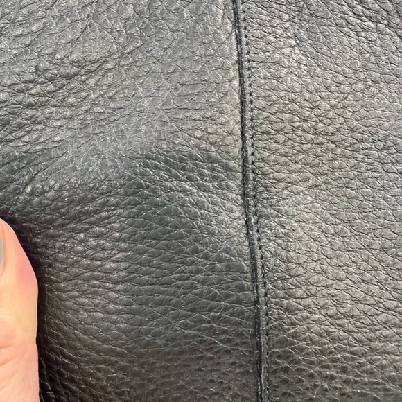 CHLOE mid calf black embossed leather round toe block heel moto boots size 37 - Picture 7 of 12